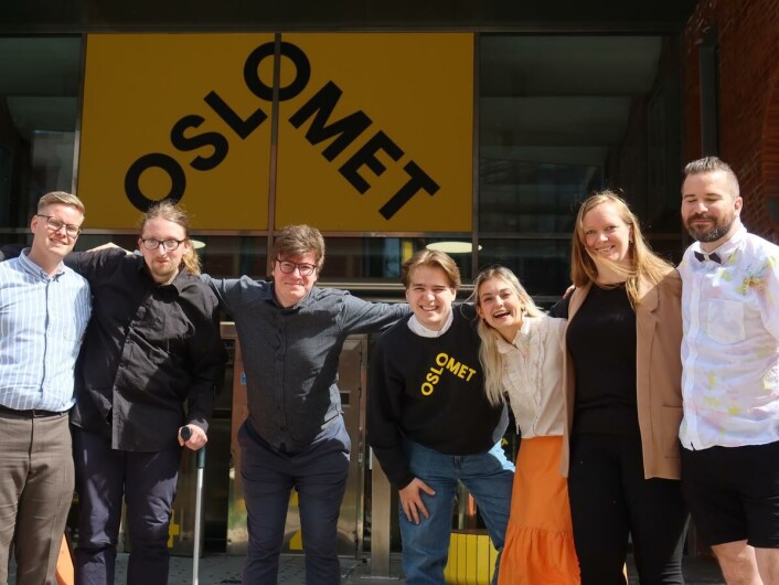 Disse blir Oslomet-studentenes øverste tillitsvalgte det neste studieåret. F.v.: Rolf Martin Aspenes, Mikkel Frydenlund Sibe, Isak Grov Diesen, Mats Ugland, Vilde Veronica Haukeland, Kjerstin Østenseth og Karl Magnus Nyeng. Disse blir Oslomet-studentenes øverste tillitsvalgte det neste studieåret. F.v.: Rolf Martin Aspenes, Mikkel Frydenlund Sibe, Isak Grov Diesen, Mats Ugland, Vilde Veronica Haukeland, Kjerstin Østenseth og Karl Magnus Nyeng.