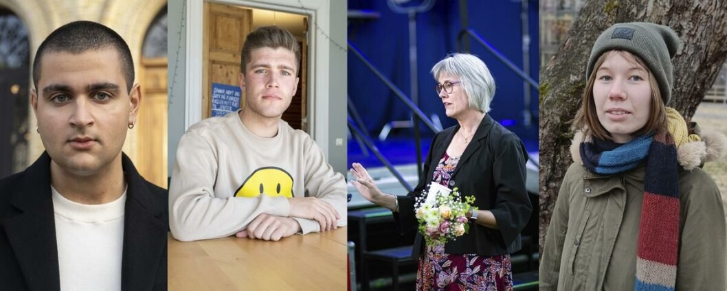 Miljøstrid: Stortingspolitiker for MDG Rauand Ismail, leder for studentparlamentet i Oslo Jørgen Hammer Skogan, viserektor for klima og miljø ved UiO Mette Halskov Hansen og leder i Grønn Liste Charlotte Hjort. Miljøstrid: Stortingspolitiker for MDG Rauand Ismail, leder for studentparlamentet i Oslo Jørgen Hammer Skogan, viserektor for klima og miljø ved UiO Mette Halskov Hansen og leder i Grønn Liste Charlotte Hjort.