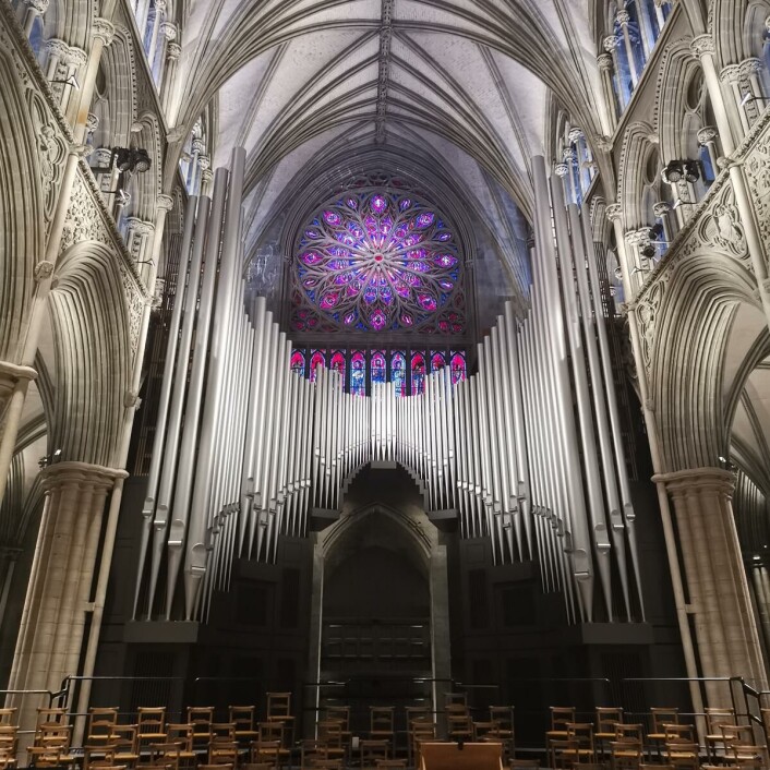 The interior of Nidaros Cathedral The interior of Nidaros Cathedral