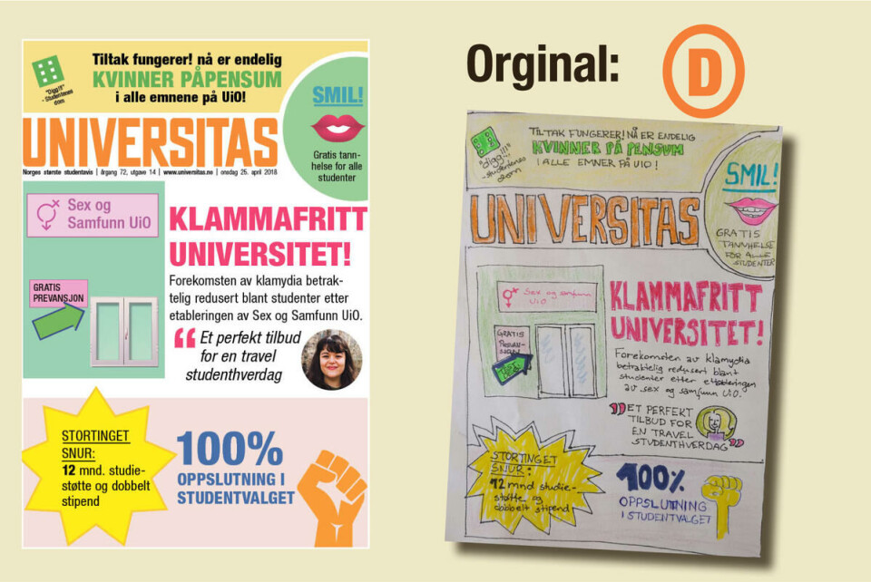 Studentpolitikernes drømmeforsider: Slik ville Universitas sett ut om studentpolitikerne fikk bestemme