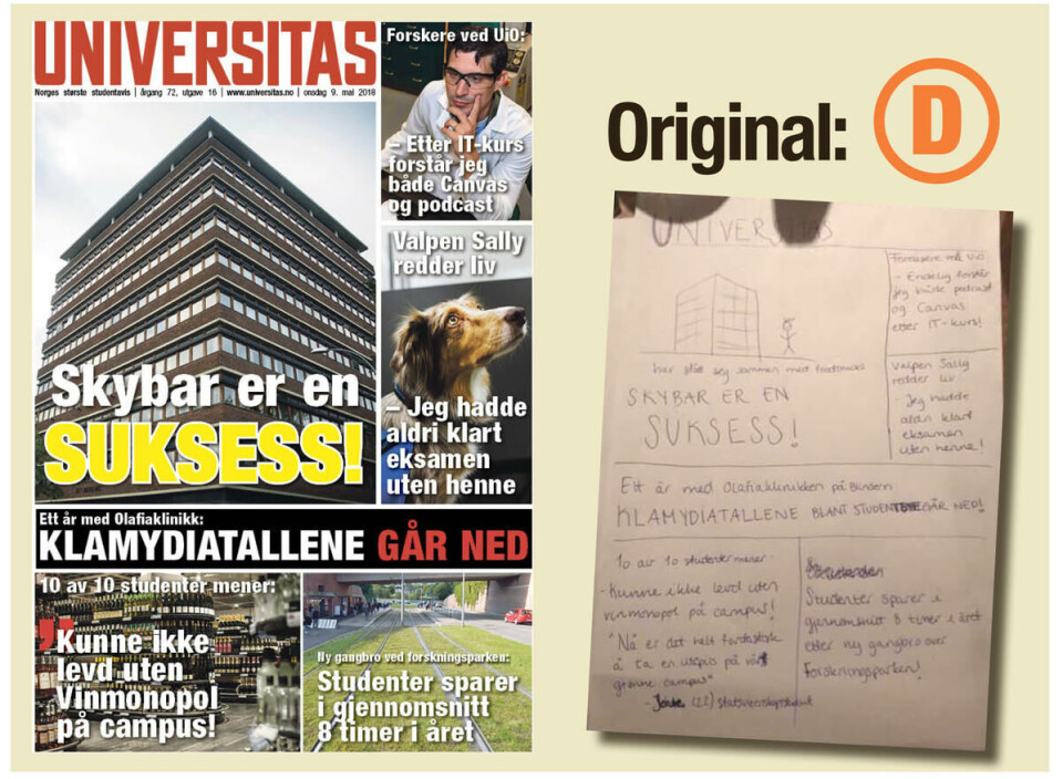 Studentpolitikernes drømmeforsider: Slik ville Universitas sett ut om studentpolitikerne fikk bestemme