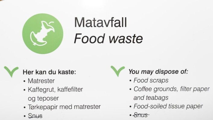 Mat eller rest? Snus skal i hovedsak sorteres som restavfall. Men noen steder finnes det unntak, som på UiO. Mat eller rest? Snus skal i hovedsak sorteres som restavfall. Men noen steder finnes det unntak, som på UiO.