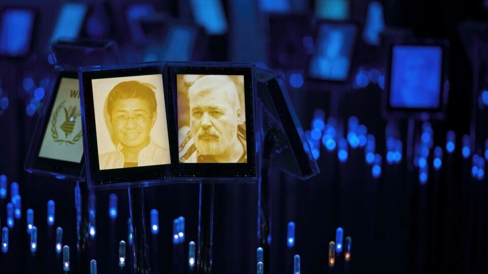 Nobel Peace Prize winners Maria Ressa and Dmitry Muratov.