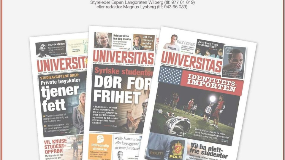 Universitas søker redaktør