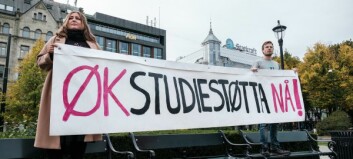 Demonstrerte for økt studiestøtte. Ny regjering vil ikke imøtekomme studentens krav