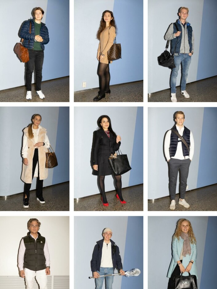 BI: Ingen av studentene vi fikk bilder av på Handelshøyskolen BI gikk med sekk. Her går det i PC-vesker og dyre logoer. BI: Ingen av studentene vi fikk bilder av på Handelshøyskolen BI gikk med sekk. Her går det i PC-vesker og dyre logoer.