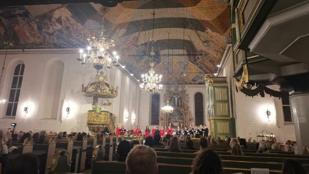 A series of concerts with choral singing was organised inside the walls of Oslo Cathedral, which lasted until midnight.