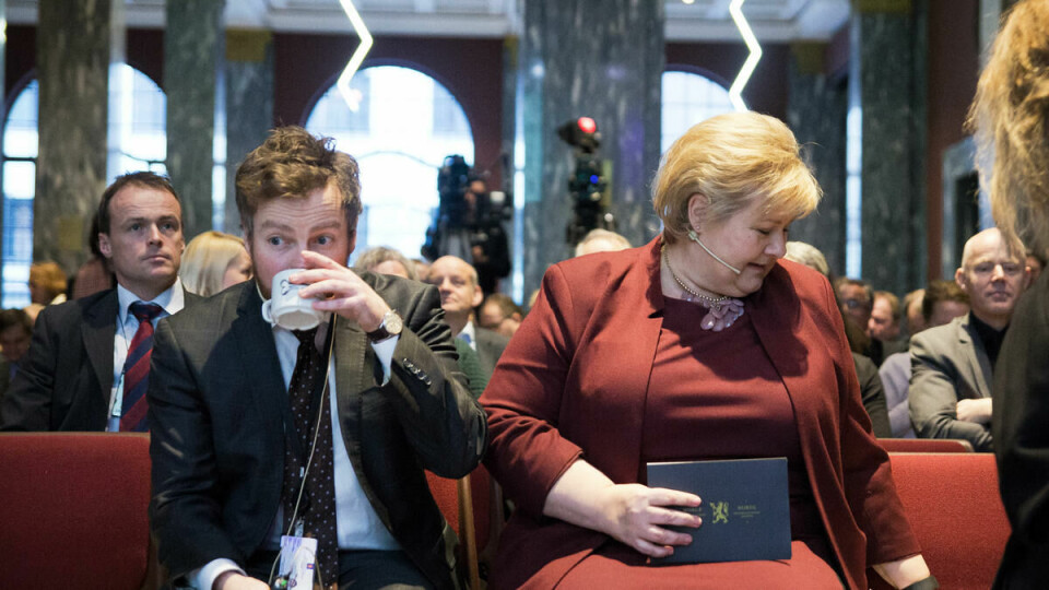 Radarpar: Kunnskapsminister Torbjørn Røe Isaksen og statsminister Erna Solberg gjør seg klar til Kontaktkonferansen 2017. Bildet er fra et år siden. Arkivfoto: Siri Eriksen