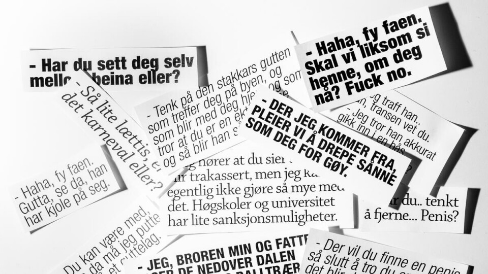 Mange kommentarer: Dette er noen av situasjonene studenten forteller om.