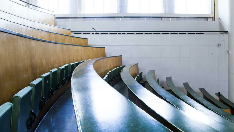 FØR KRIGEN: Store fysiske Auditorium i Fysikkbygget på Blindern ble reist i 1936, og arkitektene Finn Bryn og Johan Ellefsen sto bak utformingen.