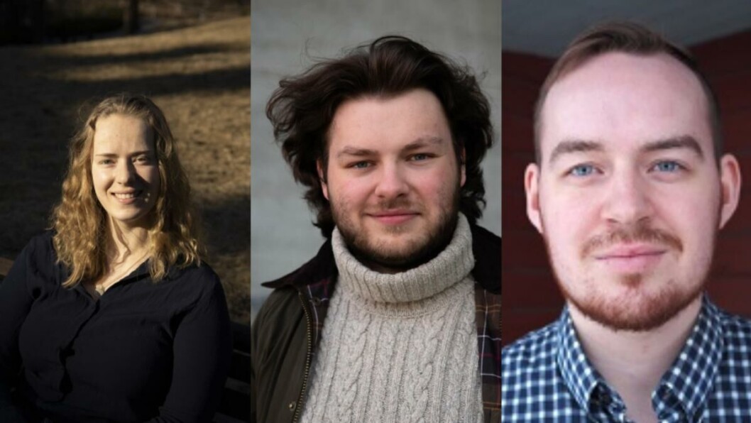 NSO-duell: Tuva Todnem Lund (til venstre), Jonas Økland og Daniel Hansen Masvik kjemper om lederjobben i NSO. NSO-duell: Tuva Todnem Lund (til venstre), Jonas Økland og Daniel Hansen Masvik kjemper om lederjobben i NSO.