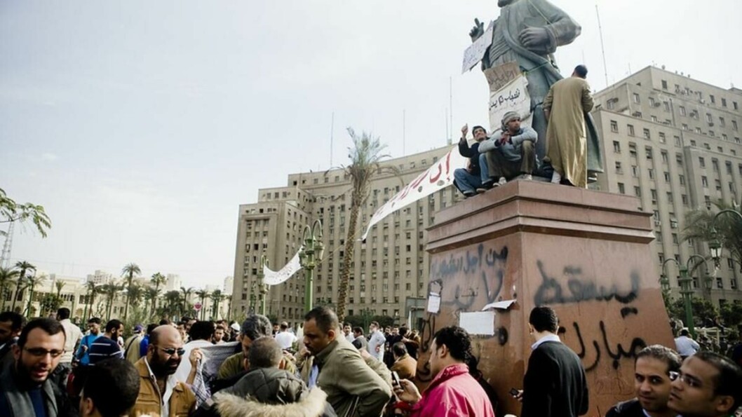 Ingen politisk frihet: Demonstranter på Frigjøringsplassen i Kairo i februar 2011.