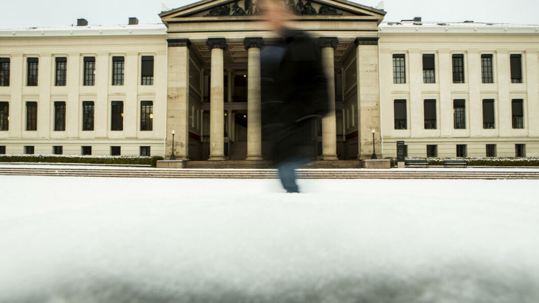 Krangelen har utspilt seg mellom professorene Benedikte Høgberg og Eivind Smith. Bildet viser det karakteristiske universitetsbygget i sentrum, der deler av jussen holder til. Krangelen har utspilt seg mellom professorene Benedikte Høgberg og Eivind Smith. Bildet viser det karakteristiske universitetsbygget i sentrum, der deler av jussen holder til.