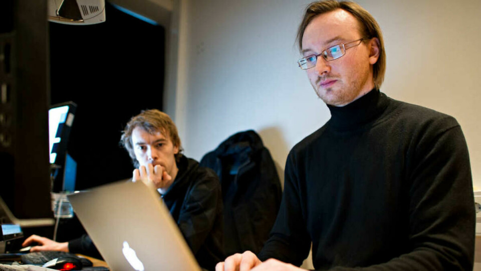 HER SKJER DET: Alexander Refsum Jensenius og Kristian Nymoen tolker data fra første runde i NM.