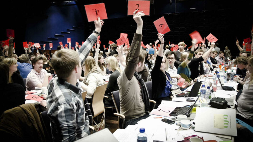 Et tidligere landsmøte i Norsk studentorganisasjon i full sving. Arkivfoto: Hans Dalane Hval Et tidligere landsmøte i Norsk studentorganisasjon i full sving. Arkivfoto: Hans Dalane Hval