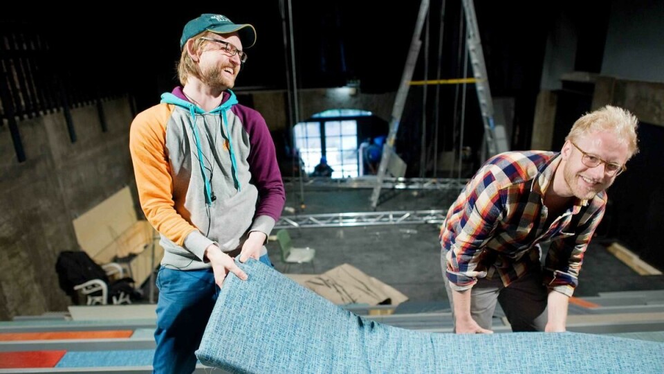 FLYTTER: Nils Petter Mørland og Mats Eldøen i Teater Liksom åpner snart dørene til det nye teatret Det Andre Teatret.