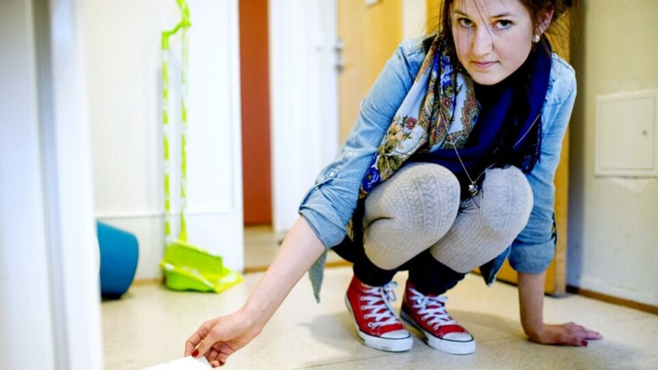 UBUDNE GJESTER: Therese Meyer har for tiden fullt av kakerlakker på kjøkkenet. Det hjalp ikke at hun vasket med klorin.