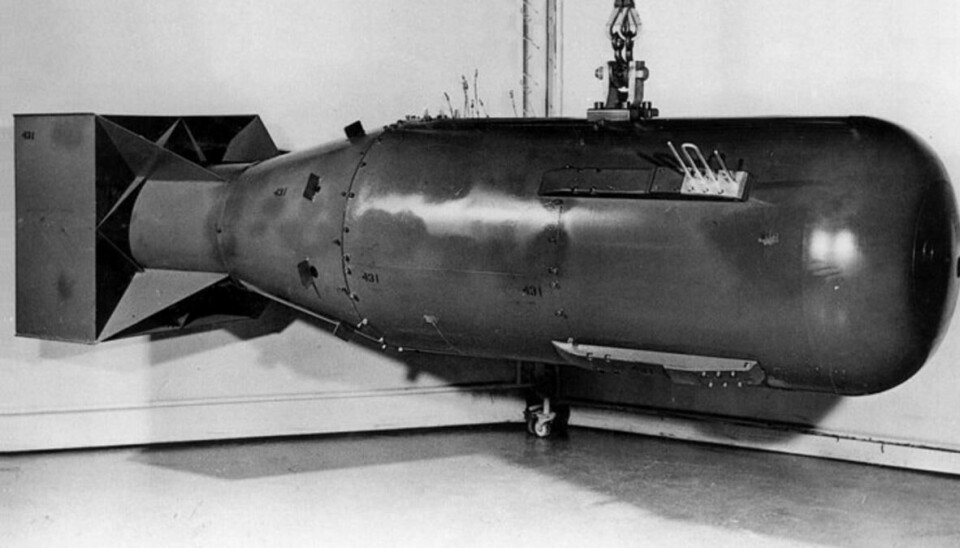 DEN FØRSTE: «Little Boy», som ble sluppet over Hiroshima 6. august 1945, er den første av to atombomber brukt i krig.