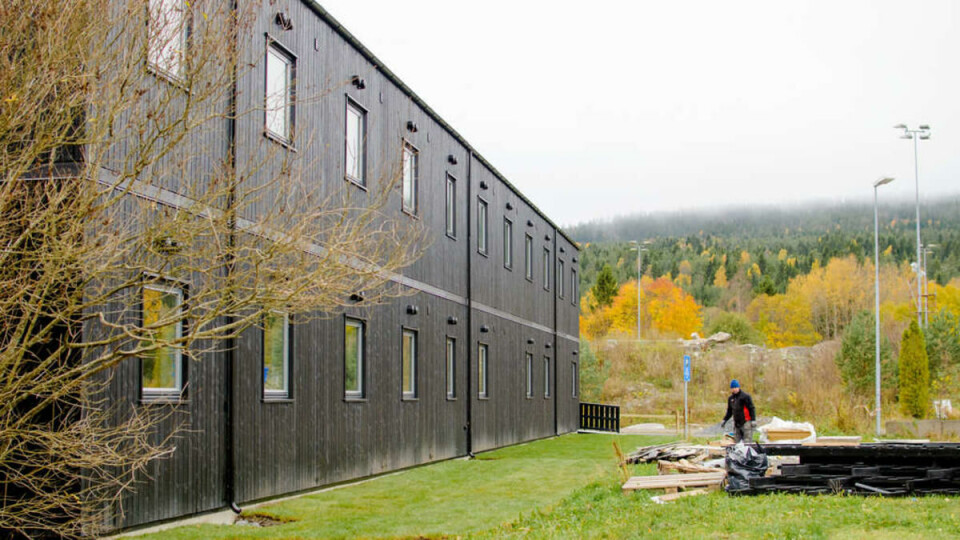 Nye boliger: I disse containerne på Kringsjå skal studenter som ikke har annet sted å bo, få bo. Boligene er så godt som ferdigstilte.