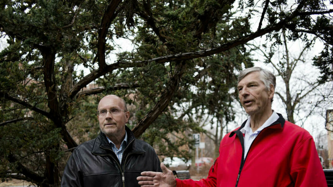 Uønsket på UiO? Leder av Klimarealistene Ole Henrik Ellestad (til høyre) og medlem Ole Humlum er mindre bekymret for menneskeskapte klimaendringer enn sine kollegaer i Concerned Scientists.