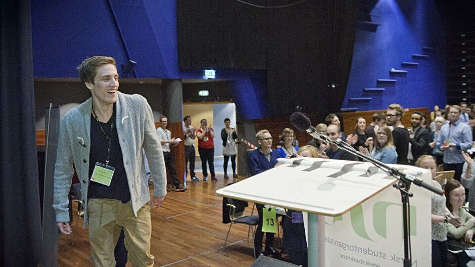 Ny leder: Ola Rydje ble valgt som ny leder for Norges største studentorganisasjon etter å ha sjarmert representantene i salen.