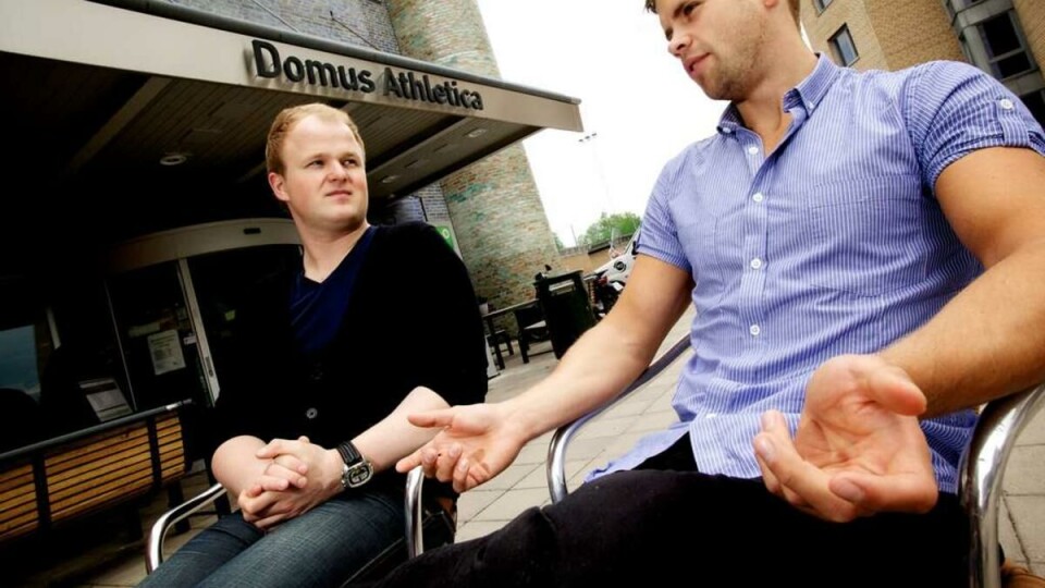 VIL IKKE BRUKE STUDENTENES PENGER: – Hver krone vi bruker i en slik prosess kunne vært brukt på å forbedre studentenes tilbud, sier leder i OAS Magnus Hovengen. Fredrik Refsnes fra SiO (til venstre) sier seg enig.