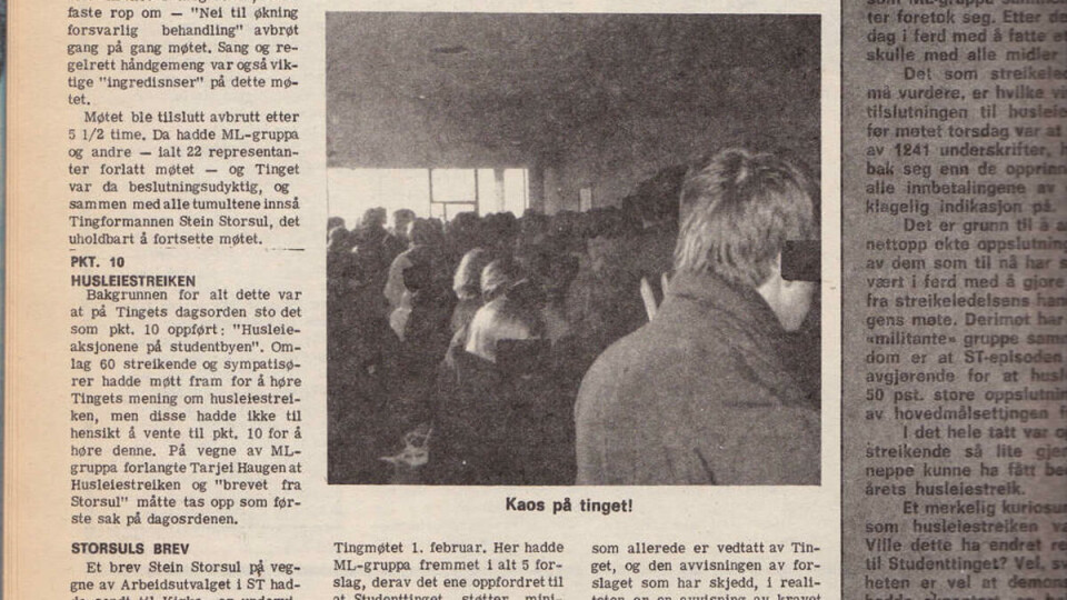 MOMSKAMP: Universitas nr. 4 1970. – Det er klart at de forslag som beregningsutvalget nå har kommet med kan splitte studentene, om vi ikke ettertrykkelig står fast på kravene om 110 kroner i stipend og 150 kr økte lån pr. måned, sa formann i Norsk Studentunion Ole-Erik Yrvin i 1970.
