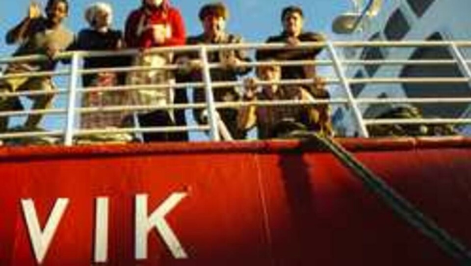BÅTLIV: Studentene ved FRA 1001 Fransk teaterverksted får undervisningen om bord på MS Innvik i Bjørvika.
