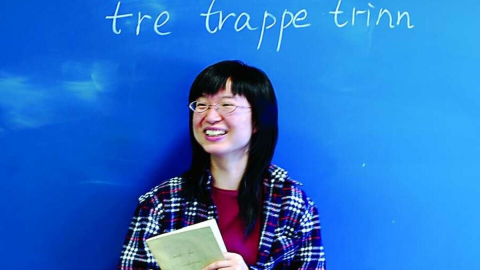 KINA: Tre trappetrinn blir lett til tle tlappe tlinn for Yu Taojie. -- R er så vanskelig å yttale, fniser hun.