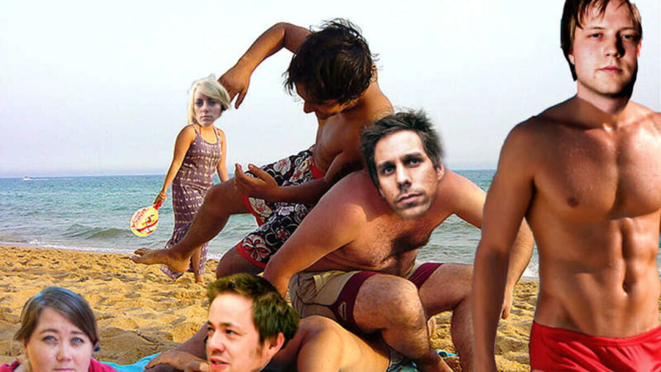 FREKT OG BRUNT: Slik ser det ut når studentpolitikerne har «seminar» på Kreta, kloakkens hjemsted. (Fotomanipulasjon: Brian Olguin)