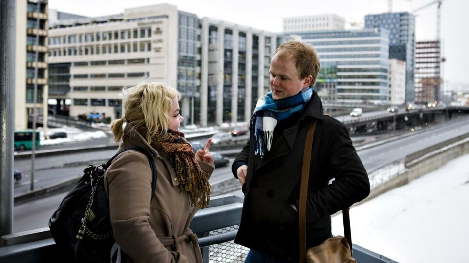 GODE NYHETER: VT-leder Mari Berdal Djupvik og SiO-styreleder Fredrik Refsnes mener byrådsvedtaket er gode nyheter for studentene.
FOTO: Martin Anders Dahl
