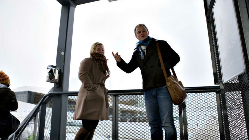ØYNER MULIGHETER: Mari Berdal Djupvik, leder i Velferdstinget og Fredrik Refsnes, styreleder i Studentskipnaden i Oslo, øyner muligheten for studentboliger i Bjørvika.