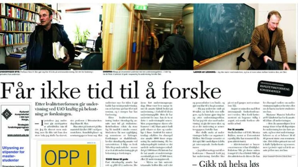 Faksimile fra Universitas 8. mars.