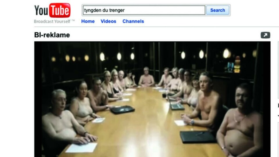 TYNGDE: BI-studentene spiller på reklameslagordet «Tyngden du trenger», men hvilken tyngde er det egentlig snakk om?