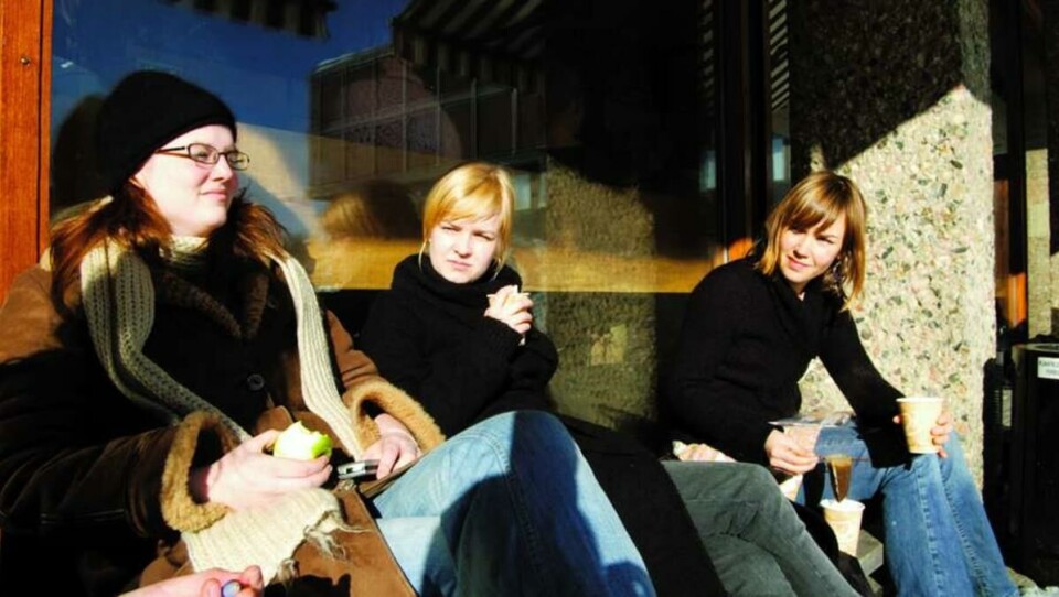 SAFETY FIRST? -- Girls play it safe, whereas boys take their chances, Julie Rongved Amundsen says. Anette Therese Pettersen, on the other hand, thinks gender grade differences are due to matters of self-confidence. Marte Solbakken at the right.