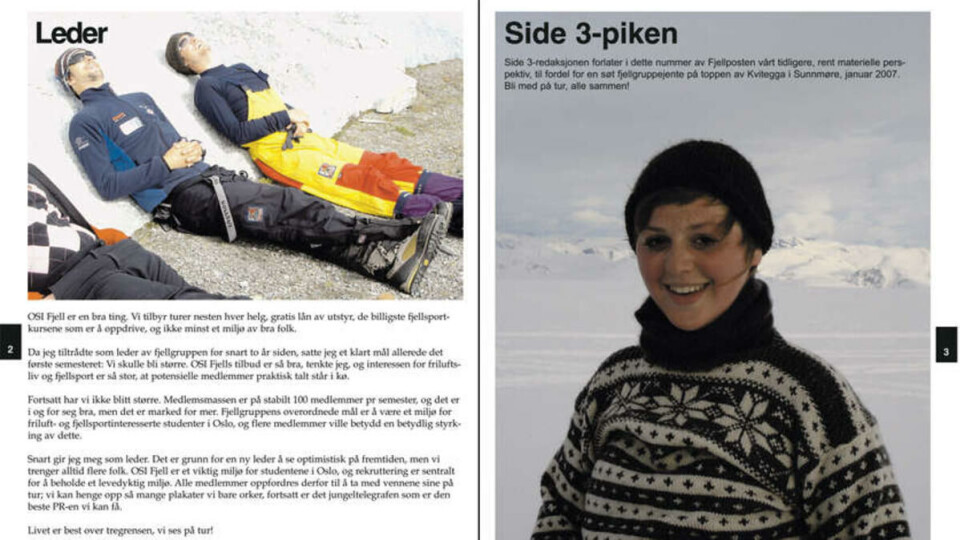 DEBUTANT: Dette er første gang som pin-up for Hanna Hagen Bjørgaas. I en sjokk-kommentar til Universitas hevder hun seg fornøyd med å bli klint utover side 3 i utfordrende positur. Faksimile: Fjellposten høsten 2007.