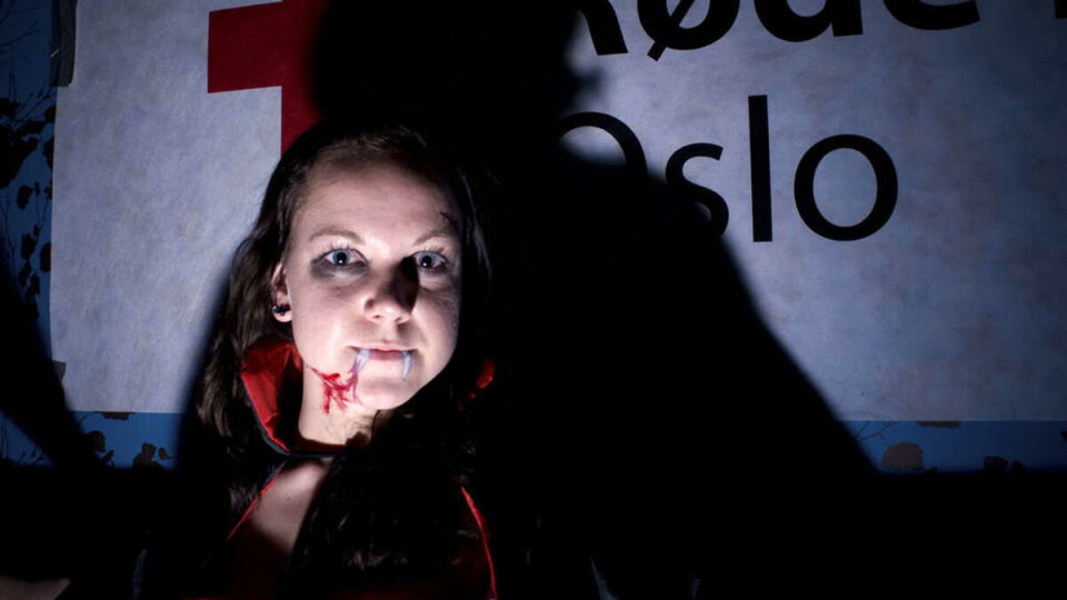 Disse vampyrene (Espen Rølla og Nina Aubert) skaffet adskillige liter blod forrige torsdag