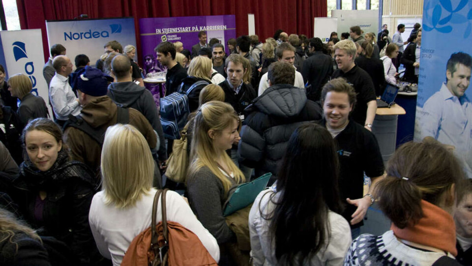 TRANGT I GYMSALEN: Tusenvis av studenter fant veien til Arbeidslivsdagen på UiO sist uke.