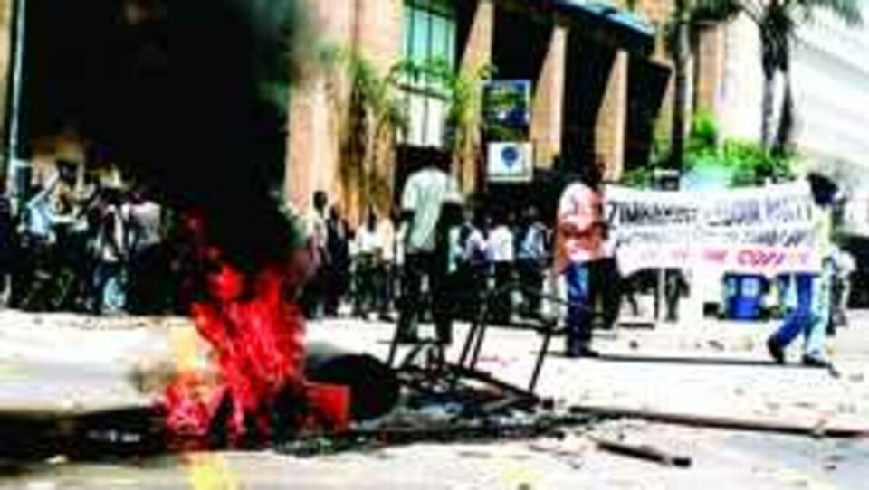 UFRED: Situasjonen for studentene i Zimbabwe preges av demonstrasjoner, vold og undertrykkelse. FOTO: ARKIV
