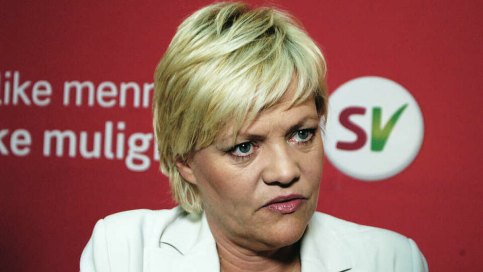 STØTTER DJUPEDAL: Partileder i SV, Kristin Halvorsen, mener SVs ledelse, og ikke statsråder, må ta ansvar for den kraftige nedgangen av velgere.