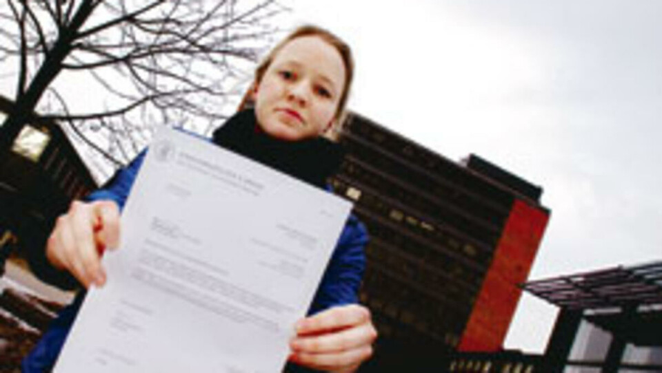 UHELDIG PRAKSIS:Da Karin Christoffersen (22) klagde på karakteren i historie var både Christoffersens navn, tidligere sensors navn, samt karakter vedlagt i brevet som skulle sendes til ny sensor.