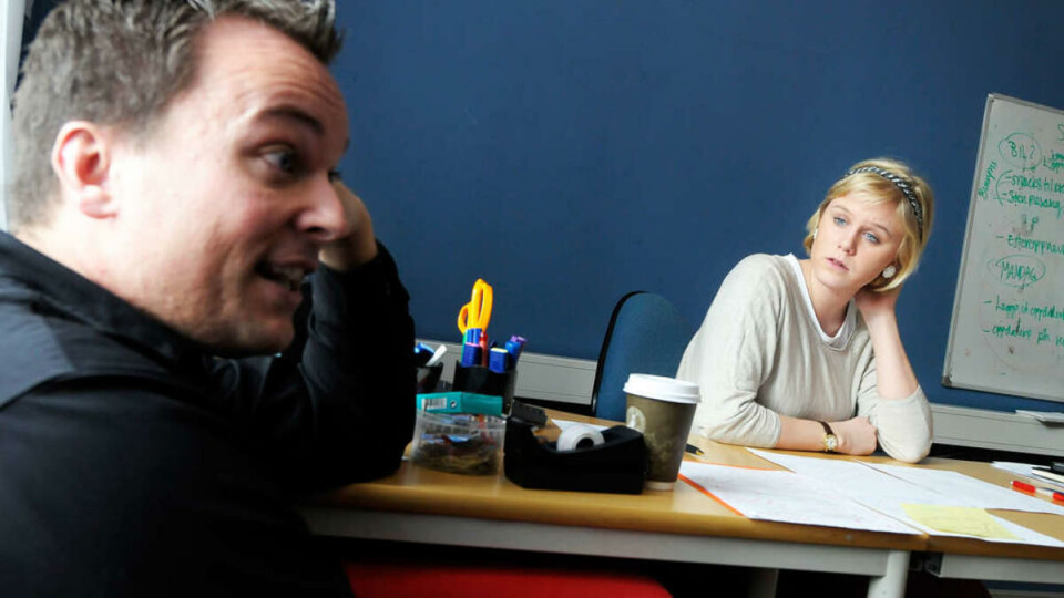 KNIPER IGJEN: Øyvind Gjengaar (t.v.) i SiO vil ikke imøtekomme kravet om å følge offentlighetsloven. Velferdstingsleder Jenny Nygaard (t.h.) mener det er viktig at studentene får innsyn.