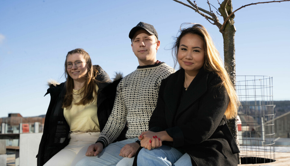 Ettertraktet: Henriette Vøyenli (21), Brynjar Lauritsen (22) og Christine Grace Cabello Moltu (21) kan smile for at fagskoleutdannede
er populære blant norske bedrifter.