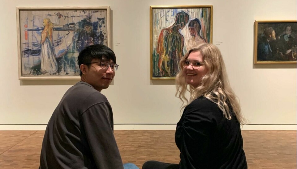 International students enjoying the free visit at the Munch Museum on Wednesday.