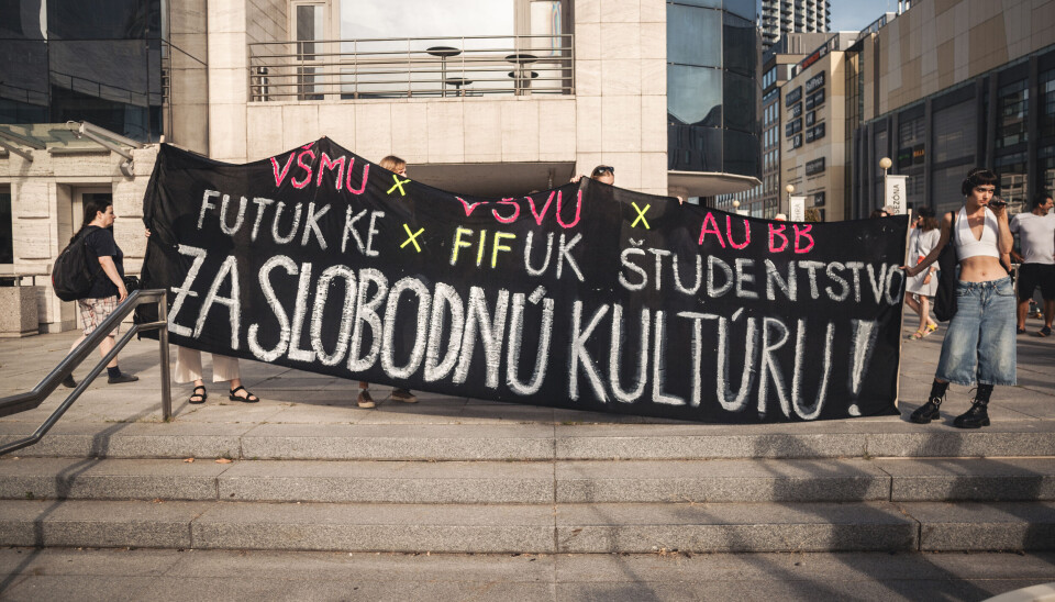KULTUR FOR ALLE: Studenter i Slovakia er klare for å protestere mot landets kulturminister Martina Šimkovičová.