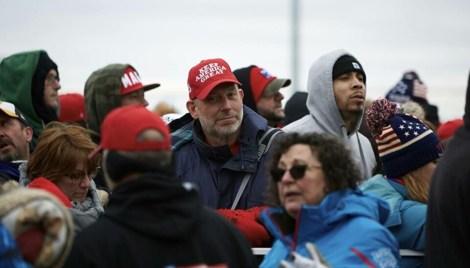 Donald Trump’s supporters gathering at a rally.