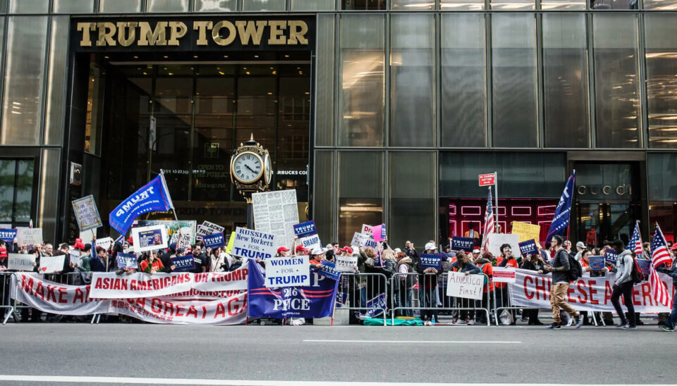 Fra støttespillere demonstrerte for at Trump skulle bli valgt som USAs president i 2016.