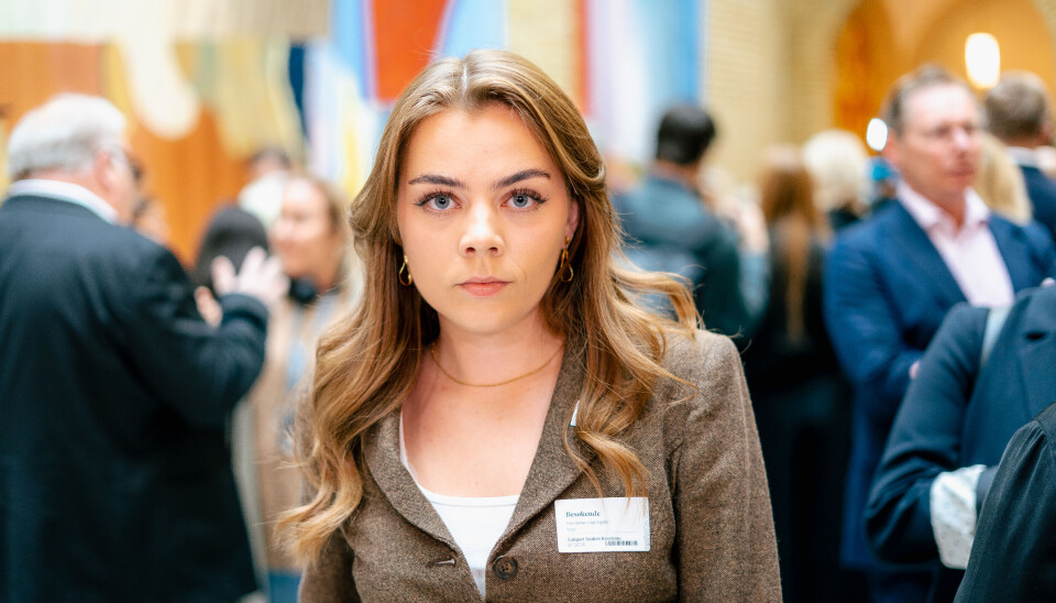 KAMPSAK: Norsk studentorganisasjon har kjempet for å koble studiestøtten til G i mange år. Her er NSO-leder Kaja Hovdenak avbildet på Stortinget høsten 2024.