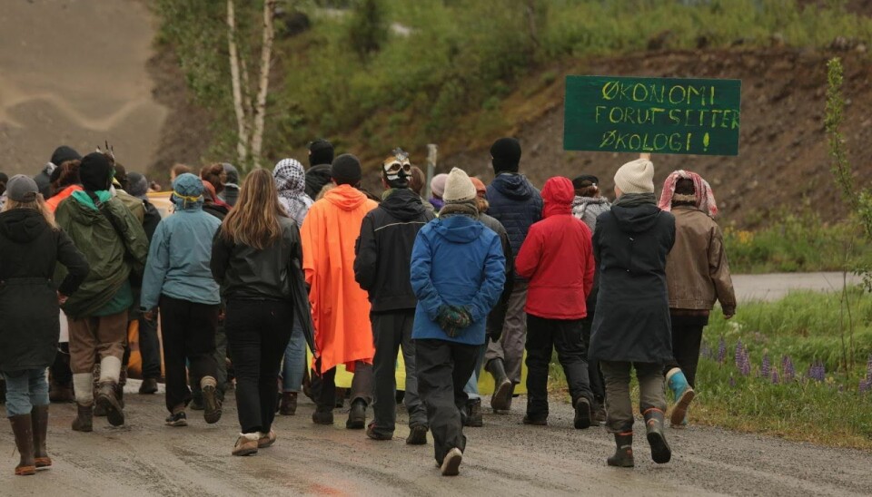 Activists at the Lågendeltaet camp.