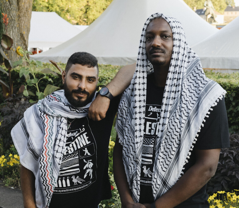 Sterke historier: Rapperene Mohammed Elsusi og Sami Bakheet rapper om egne erfaringer fra livet i Gaza.
